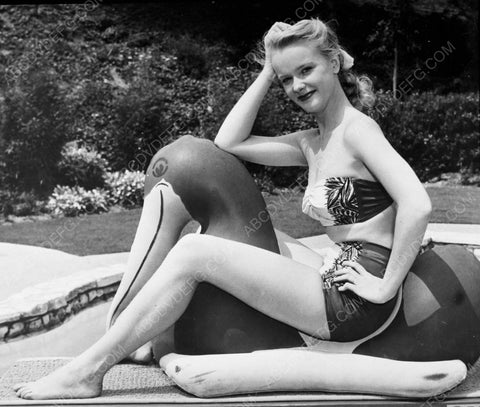 Anne Francis in new bikini on inflatable duck 8b20-6641
