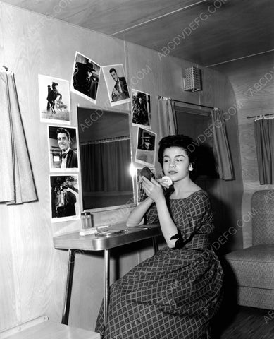 candid Annette Funicello in her makeup trailer 8b20-6743
