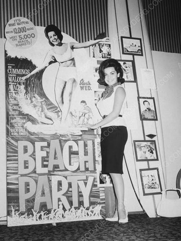 Annette Funicello in front of cool Beach Barty promo display 8b20-6763