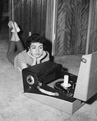 candid Annette Funicello and her record player 8b20-6782