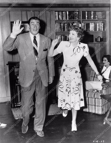 candid Walter Pidgeon Claudette Colbert doing a little ditty 8b20-7714
