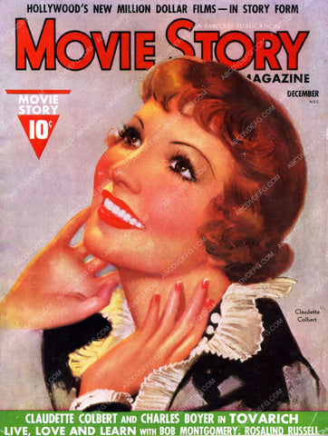 magazine cover Claudette Colbert Movie Story 8b20-7755