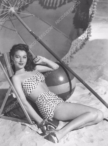 gorgeous Ava Gardner in bikini with beachball in the sand 8b20-8496