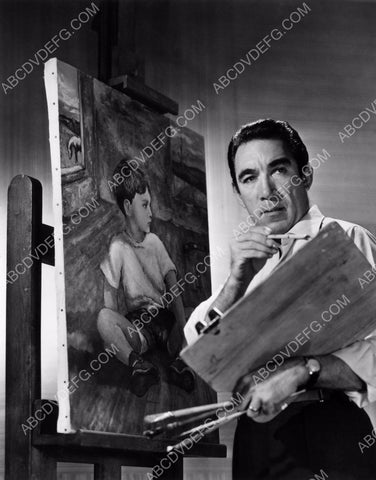 handsome Anthony Quinn working hard at the easel 8b20-9840