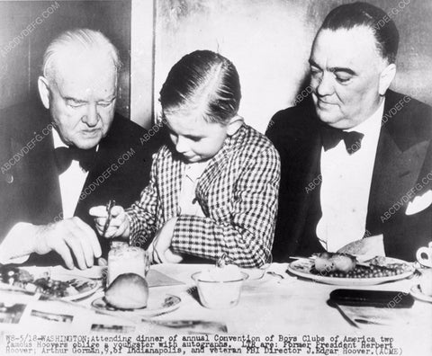 news photo Pres Herbert Hoover J. Edgar Hoover for Boys Club of America hhoov-02