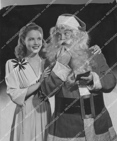crp-075 1941 news photo Barbara Britton and Santa Claus for Christmas Parade crp-075