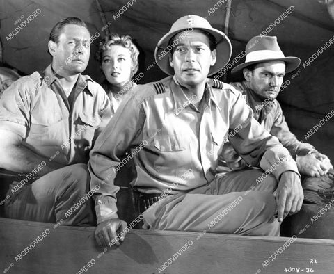 crp-10143 1955 Myron Healey, Karin Booth, John Kellogg in pith helmet, Ray Bennett film African Manhunt crp-10143