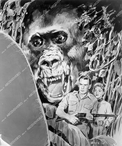 crp-10174 1955 Myron Healey, Karin Booth poster art film African Manhunt crp-10174