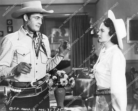 crp-10213 1942 photo Charles Starrett, Marcella Martin film West of Tombstone crp-10213