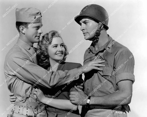 crp-10384 1943 photo Marilyn Maxwell, William Lundigan, Donald Curtis & donkey film Salute to the Marines crp-10384