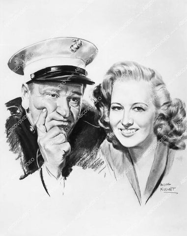 crp-10395 1943 Wallace Beery, Marilyn Maxwell artwork film Salute to the Marines crp-10395