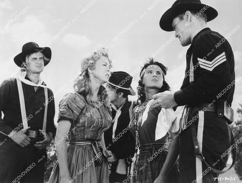 crp-10464 1957 Chuck Connors, Susan Cummings, Lisa Montell film Tomahawk Trail crp-10464
