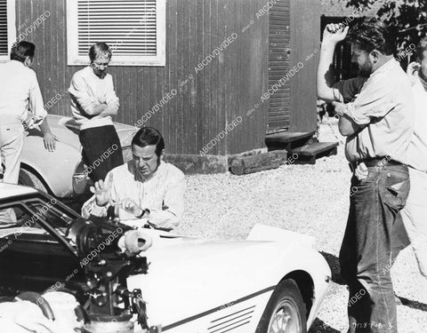 crp-10517 1971 candid director Jack O'Connell setting up camera car film Swedish Fly Girls crp-10517