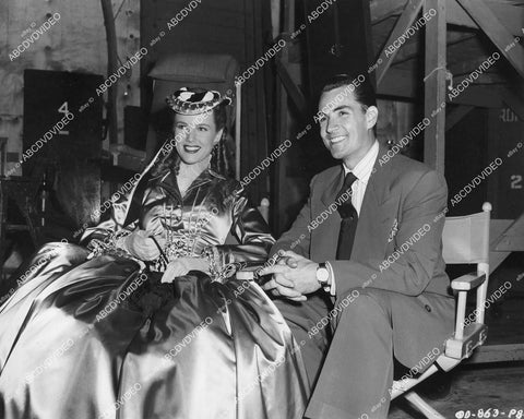 crp-00105 Sergio DeCarlo visits Barbara Britton on set film The Return of Monte Cristo crp-00105