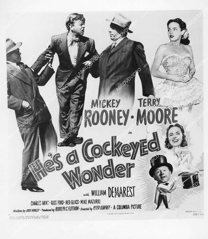 crp-01061 1950 ad slick Mickey Rooney, Terry Moore film He's a Cockeyed Wonder crp-01061