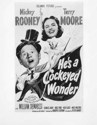 crp-01062 1950 ad slick Mickey Rooney, Terry Moore film He's a Cockeyed Wonder crp-01062