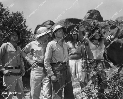 crp-10665 1952 James Seay & bad guys in pith helmets, Charles Horvath Jungle Jim film Voodoo Tiger crp-10665