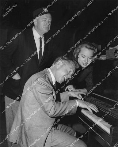 crp-01079 1959 Mickey Rooney w Albert Zugsmith & Terry Moore on set film Platinum High School crp-01079