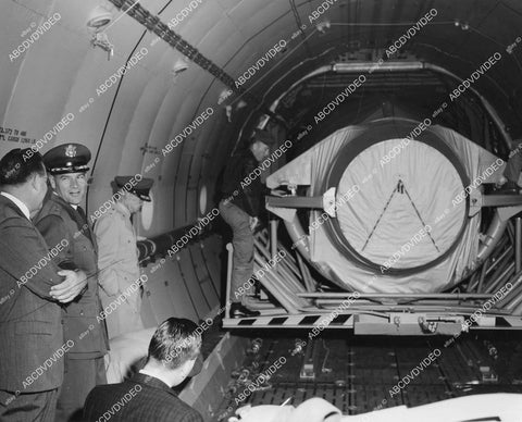 crp-01158 1959 Maj Gen Ben Funk, William Patterson load Atlas ICBM on Douglas C-133B Cargomaster crp-01158