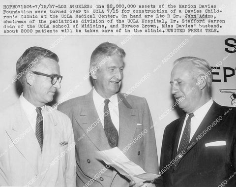 crp-01166 1957 Marion Davies Estate goes to UCLA Medical Center Drs. Stafford Warren, John Adams, Horace Brown crp-01166