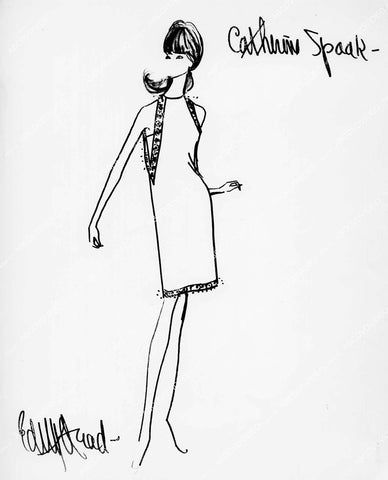 crp-11881 1967 Edith Head costume wardrobe sketch for Catherine Spaak film Hotel crp-11881