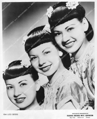 crp-12225 1940's music singing trio The Kim Loo Sisters w ina Ray Hutton at Orpheum crp-12225