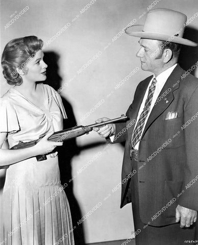 crp-12237 1952 gunsmith David Marshall Williams goes over gun safety w Jean Hagen film Carbine Williams crp-12237
