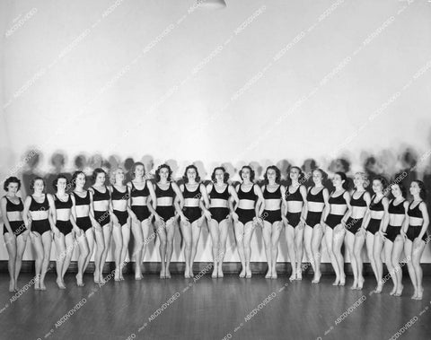 crp-12239 1930's huge line of beautiful girls The Strauss dancers at Belasco Theatre crp-12239