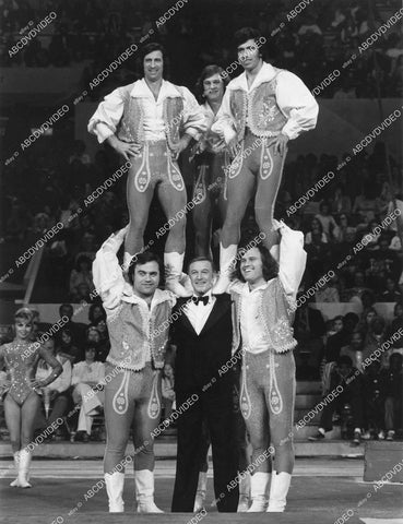 crp-12540 1977 Gene Kelly w The Silagis' teeterboard act TV Highlights of Ringling Bros & Barnum & Bailey Circus crp-12540