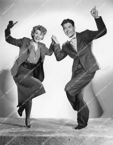 crp-12788 1930's Penny Singleton, Arthur Lake demo dance steps "The Corkscrew Hop" for some Blondie film crp-12788