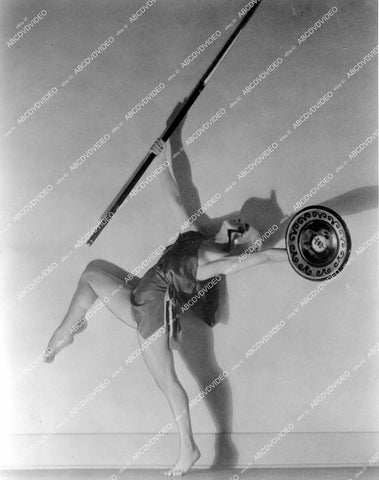 crp-13015 1920's modern dancer Edith Jane of E J School of Dancing w spear and shield crp-13015