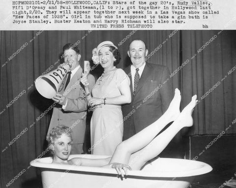 crp-13054 1958 news photo Rudy Vallee, Fifi D'Orsay, Paul Whiteman, Joyce Stanley Las Vegas show New faces of 1928 crp-13054