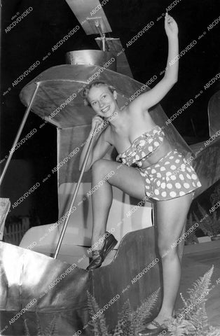 crp-13102 1950's some local cutie in bikini does vintage pinup at State Fair w helicopter prop crp-13102
