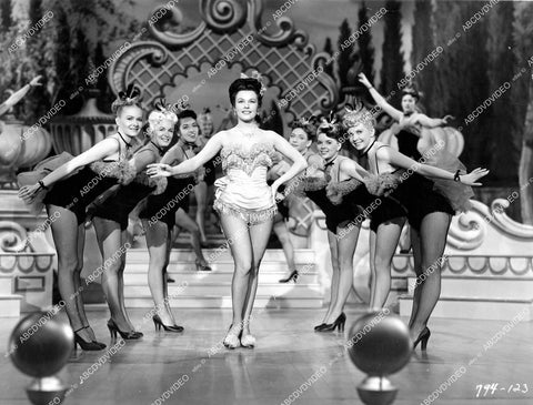 crp-13149 1953 beautiful Allyn Ann McLerie w all sexy chorus girl dancers film Calamity Jane crp-13149