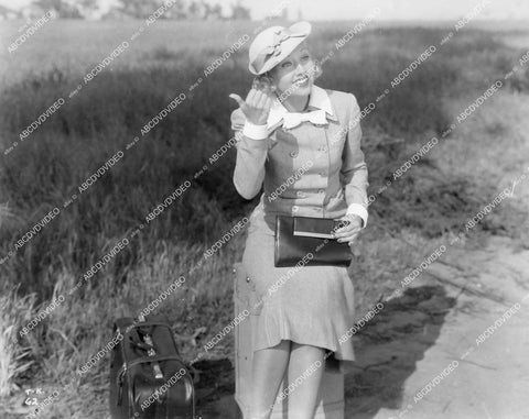 crp-13312 1936 Evalyn Knapp sitting on luggage hitch hiking film Three of a Kind crp-13312