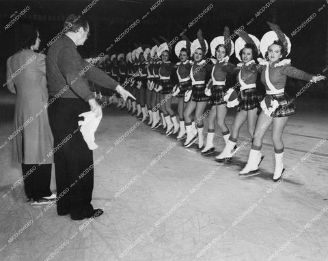 crp-13664 1939 director Reinhold Schunzel & Mary Frances Claudet ice skating chorines film Ice Follies of 1939 crp-13664