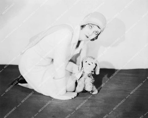 crp-13918 1920's cute pre-code actress unknown w stuffed animal stamped Paramount-Christie Comedies on back??? crp-13918