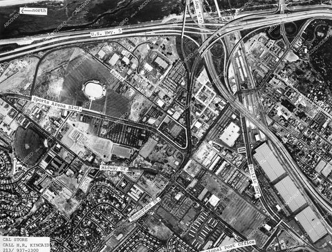 crp-14328 circa 1955 historic Los Angeles aerial view Sports Arena and surrounding area crp-14328