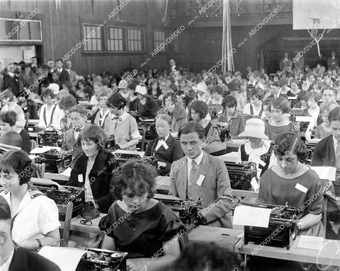 crp-15391 1920's Inglewood Union High School typewriting contest crp-15391