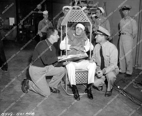 crp-15667 circa 1949 John Derek in naval rescue chair gurney unknown film crp-15667