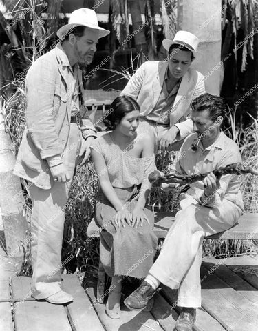 crp-15723 1933 Alan Dinehart, Toshia Mori, Donald Cook & director Roy William Neill on set film Fury of the Jungle crp-15723