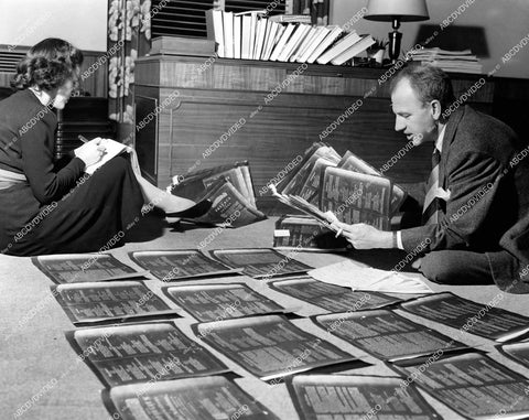 crp-16171 1941 Carey Wilson & secretary Doris Comer writing short subject film More About Nostradamus crp-16171