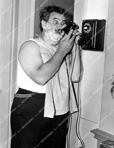 crp-16256 1938 Billy Gilbert shaving on the telephone short subject film Once Over Lightly crp-16256
