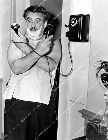 crp-16258 1938 Billy Gilbert shaving on the telephone short subject film Once Over Lightly crp-16258