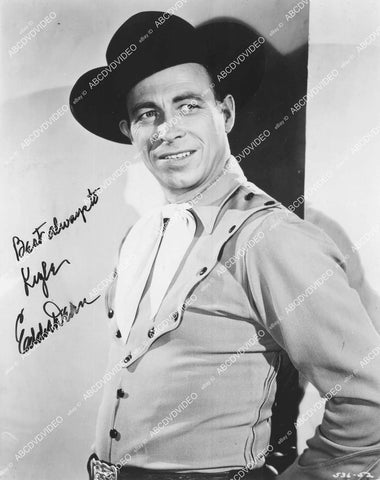 crp-16369 1970's cowboy Eddie Dean portrait w genuine autograph crp-16369