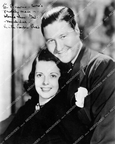 crp-16397 circa 1937 Jack Oakie & wife Venita Varden w genuine autograph crp-16397