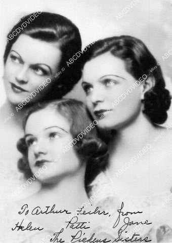crp-16406 1934 trio The Pickens Sisters Helen, Patti, Jane portrait w genuine autograph crp-16406