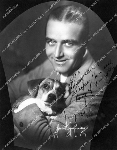 crp-16431 circa 1930 James Hall portrait w dog w genuine autograph crp-16431