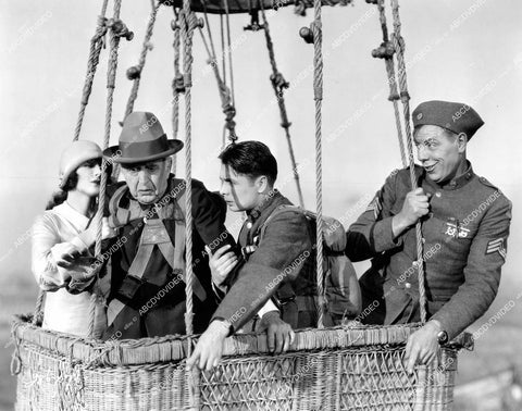 crp-16778 1927 Karl Dane, Marceline Day, Frank Currier, George K Arthur in hot air balloon silent film Rookies crp-16778