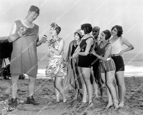 crp-16834 1927 Karl Dane, Louise Lorraine & pre-code beach babes swimwear silent film Rookies crp-16834